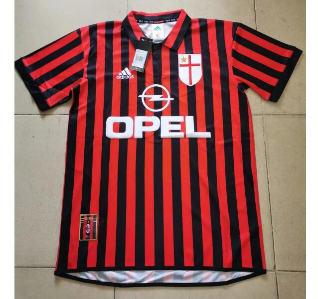 1999-2000 AC Milan Retro Home Kit Soccer Jersey